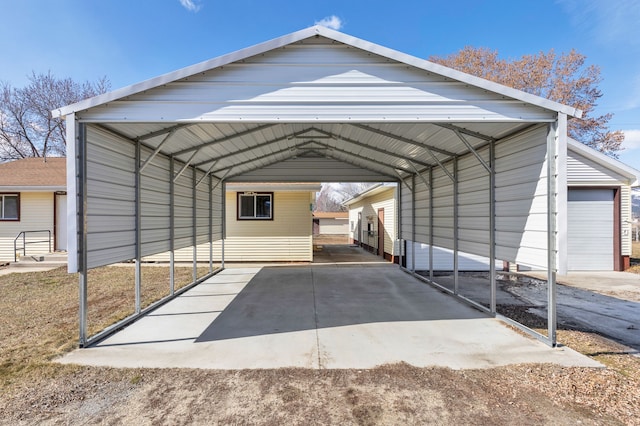 view of vehicle parking with a carport