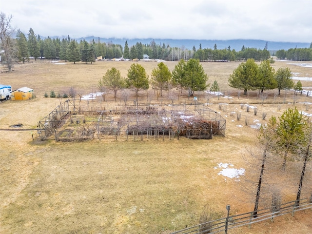 bird's eye view with a rural view