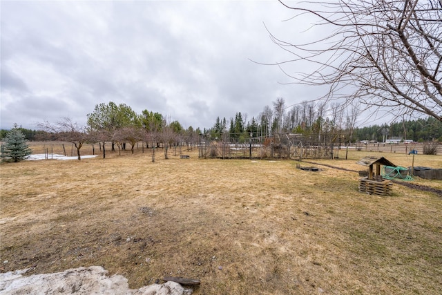 view of yard with fence