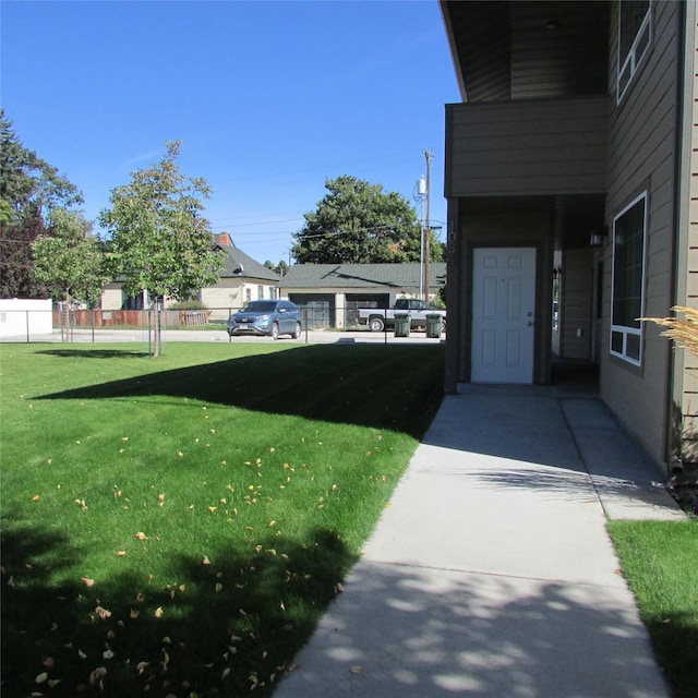view of yard with fence