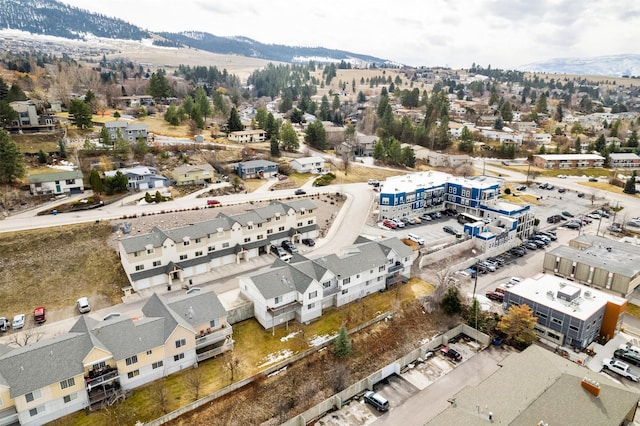 bird's eye view with a residential view and a mountain view