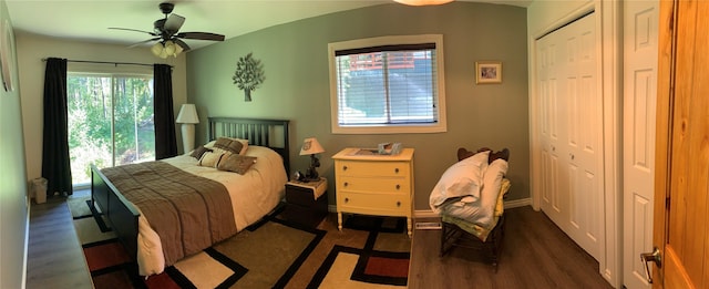 bedroom featuring dark wood finished floors