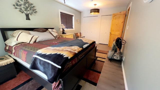 bedroom featuring wood finished floors