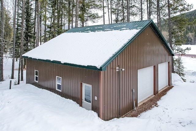 view of snow covered structure