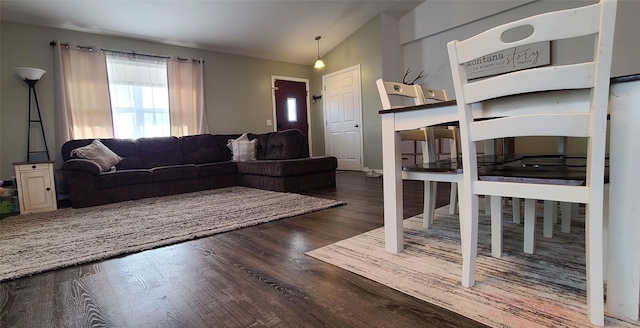 living area with wood finished floors