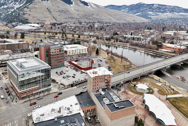 131 S Higgins Ave Unit 7-2, Missoula, MT 59802 - drone / aerial view of a notable bridge and a water and mountain view