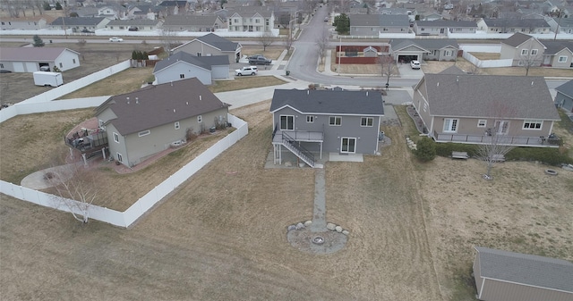 aerial view with a residential view