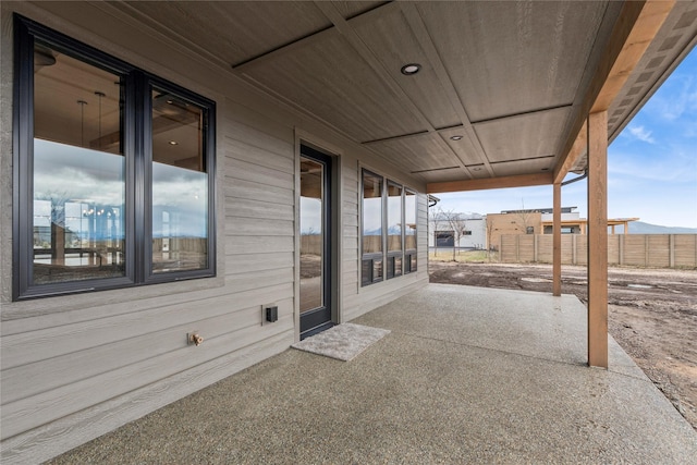 view of patio with fence