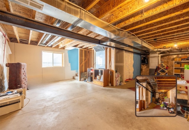 basement featuring visible vents