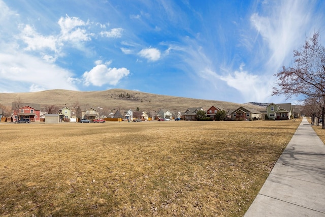 view of mountain feature featuring a residential view