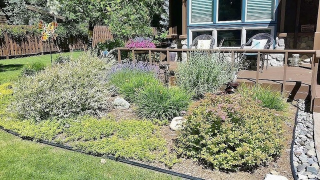 view of yard with fence