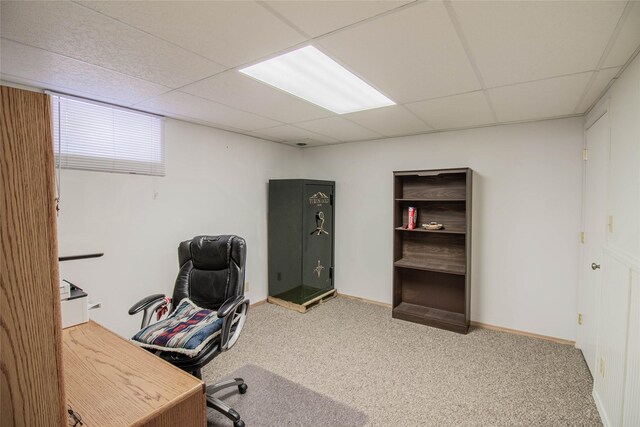 3790 Continental Dr, Butte, MT 59701 - office space with baseboards, carpet flooring, and a paneled ceiling