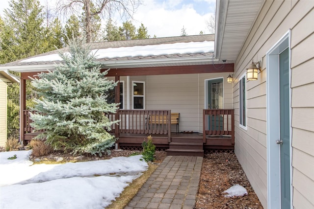 exterior space with covered porch