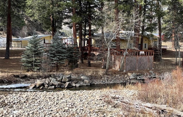 view of yard featuring a deck