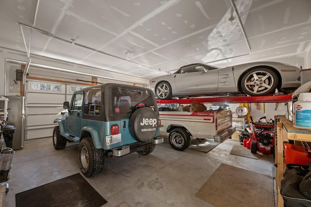 view of garage