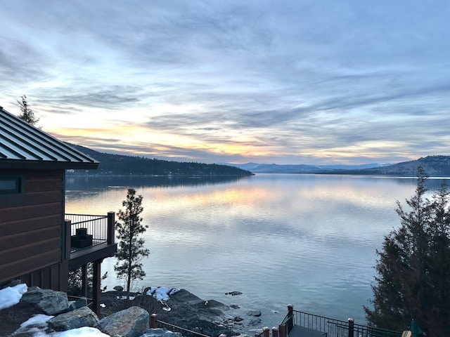 property view of water with a mountain view