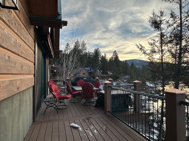 view of deck at dusk