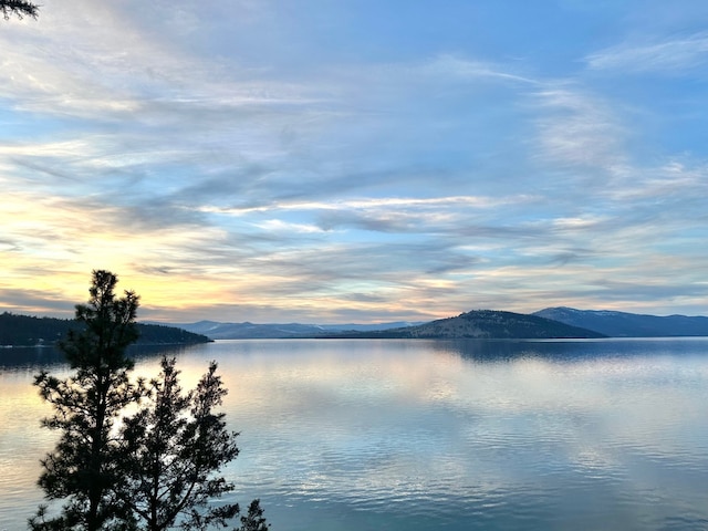 property view of water featuring a mountain view