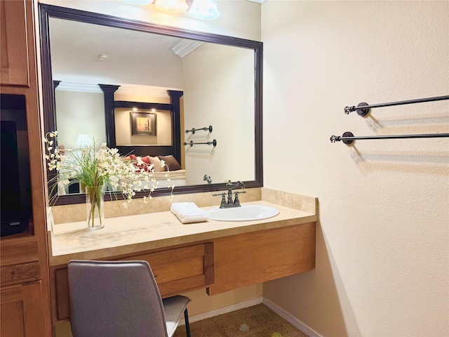 180 Vista Ln Unit 238, Bigfork, MT 59911 - bathroom featuring vanity and crown molding