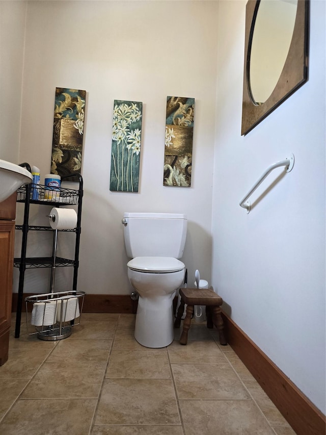 611 S Canyon Dr, Seeley Lake, MT 59868 - half bathroom with vanity and tile patterned floors