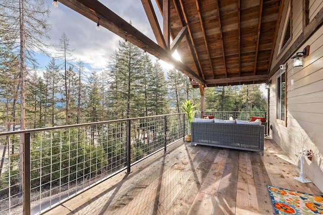 378 Skookum Rd, Lakeside, MT 59922 - deck featuring an outdoor living space