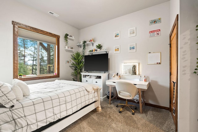 378 Skookum Rd, Lakeside, MT 59922 - bedroom featuring carpet floors, baseboards, and a desk