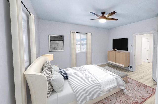 3805 US Highway 93 N, Eureka, MT 59917 - bedroom featuring light wood-type flooring and ceiling fan