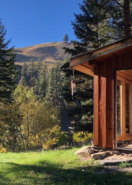 exterior space featuring a mountain view