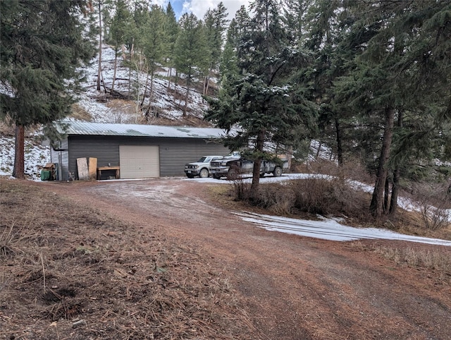 exterior space featuring driveway