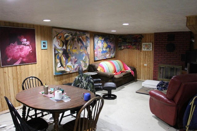 1626 W Central Ave, Missoula, MT 59801 - dining space featuring wood walls and a fireplace