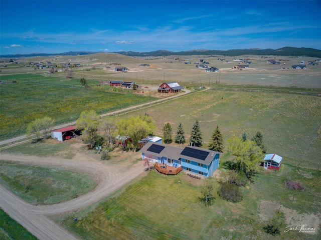 overview of rural landscape with a mountainous background