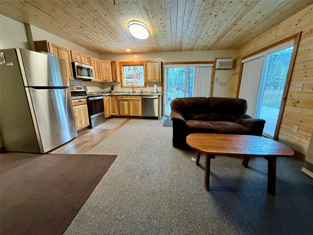 421 Cherry Creek Rd, Thompson Falls, MT 59873 - living area with wooden ceiling and light wood-style flooring