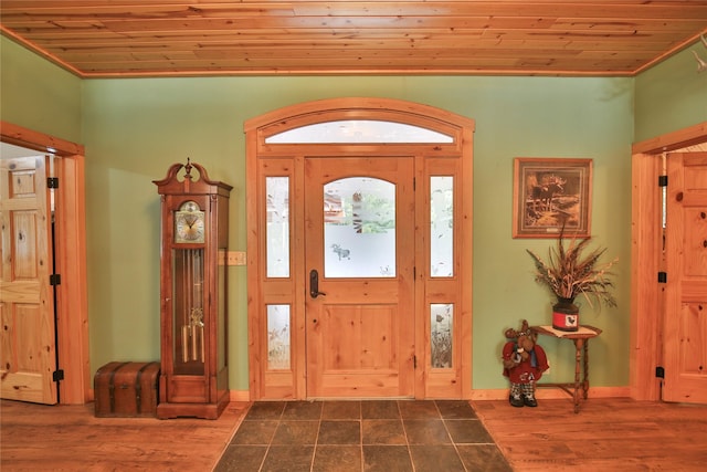 133 Klakken Rd, Noxon, MT 59853 - entrance foyer featuring wood ceiling and dark wood-style floors