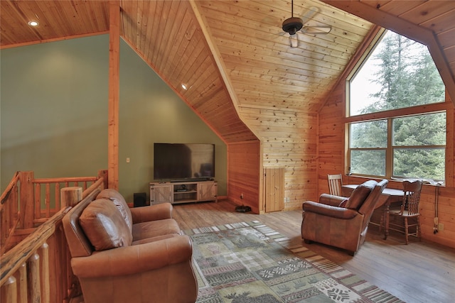 133 Klakken Rd, Noxon, MT 59853 - living area with recessed lighting, lofted ceiling, wood walls, wood ceiling, and wood-type flooring
