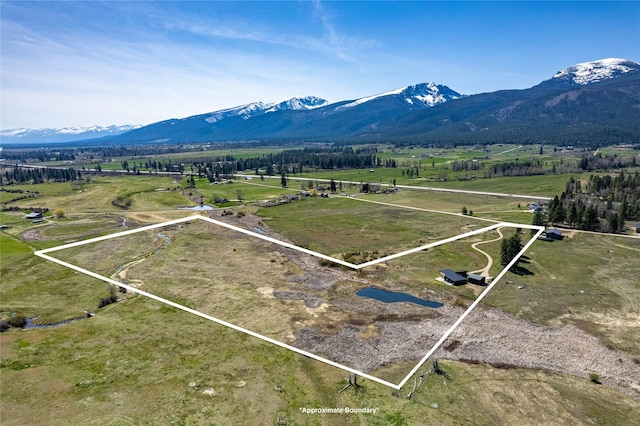 5052 Hoblitt Ln N, Florence, MT 59833 - view of rural area with property boundaries highlighted and mountains