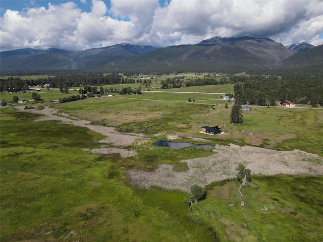 5052 Hoblitt Ln N, Florence, MT 59833 - aerial view of property and surrounding area with rural landscape and a mountainous background