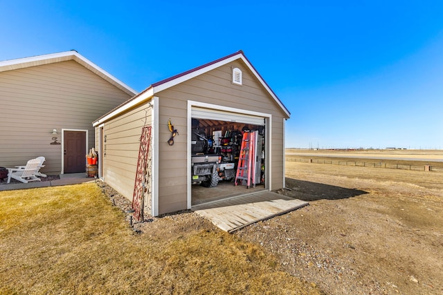 view of detached garage