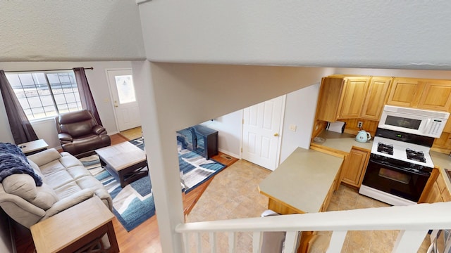 103 Alice Ave Unit B, Hamilton, MT 59840 - living area with vaulted ceiling and a textured ceiling
