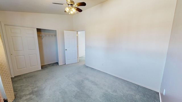 103 Alice Ave Unit B, Hamilton, MT 59840 - unfurnished bedroom featuring carpet flooring, a closet, and a ceiling fan