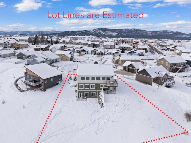 113 Mountain Vista Ct, Kalispell, MT 59901 - snowy aerial view featuring a residential view