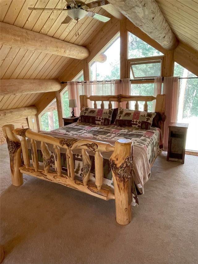 807 Pheasant Run, Hamilton, MT 59840 - bedroom with wood ceiling, carpet floors, and multiple windows