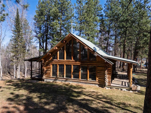 807 Pheasant Run, Hamilton, MT 59840 - view of front of house with log siding