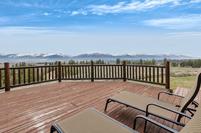 1130 Hegson Dr, Stevensville, MT 59870 - deck featuring a mountain view