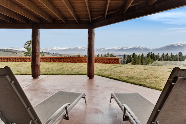 1130 Hegson Dr, Stevensville, MT 59870 - view of patio featuring a mountain view