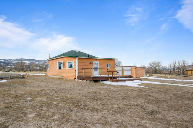 433 Swamp Creek Rd, Wise River, MT 59762 - exterior space with a deck with mountain view