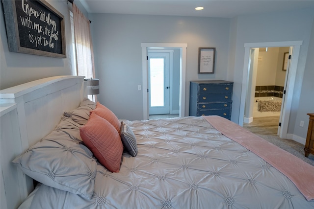 9 Ridge View Cir, Montana City, MT 59634 - bedroom featuring carpet, recessed lighting, and ensuite bath