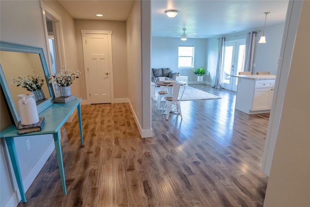 9 Ridge View Cir, Montana City, MT 59634 - hall featuring wood finished floors and recessed lighting