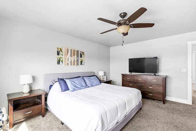 2009 Meriwether Ct, Great Falls, MT 59405 - bedroom with baseboards, carpet flooring, and a ceiling fan