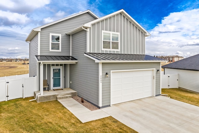 2009 Meriwether Ct, Great Falls, MT 59405 - view of front facade featuring a gate, a standing seam roof, fence, and metal roof
