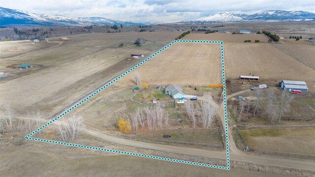 552 Pat Ln, Stevensville, MT 59870 - bird's eye view with a mountain view and a rural view
